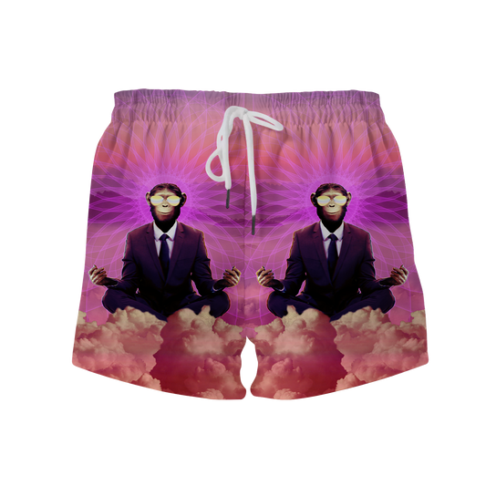 Meditating Ape All Over Print Women's Shorts