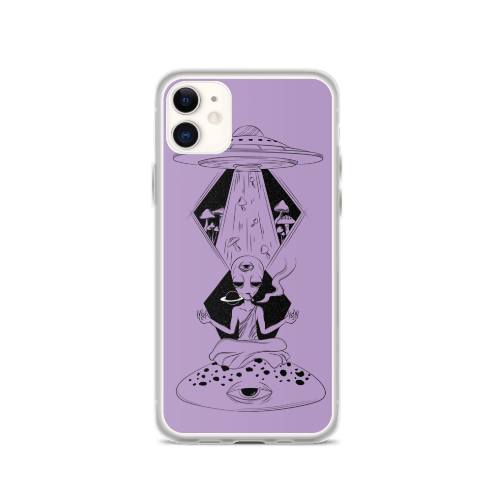 Shroom Beach Alien Meditating iPhone Case protects your iPhone against water, dust and shock.