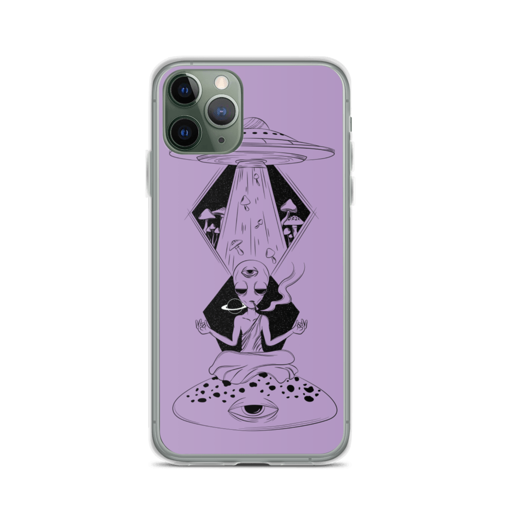 Shroom Beach Alien Meditating iPhone Case protects your iPhone against water, dust and shock.