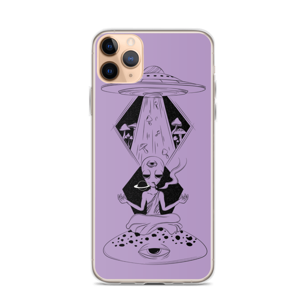 Shroom Beach Alien Meditating iPhone Case protects your iPhone against water, dust and shock.