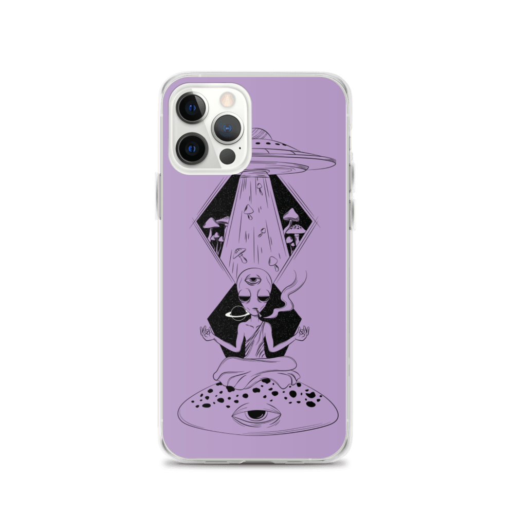 Shroom Beach Alien Meditating iPhone Case protects your iPhone against water, dust and shock.