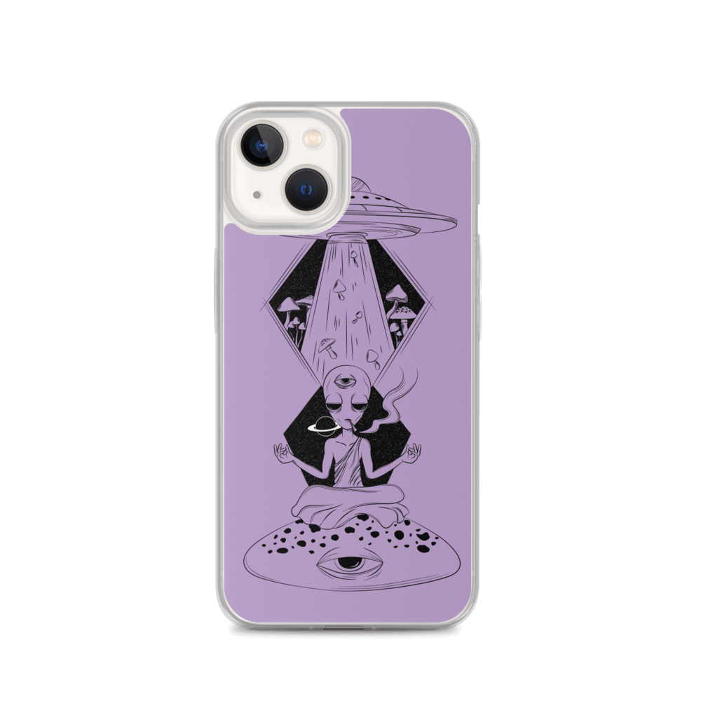 Shroom Beach Alien Meditating iPhone Case protects your iPhone against water, dust and shock.