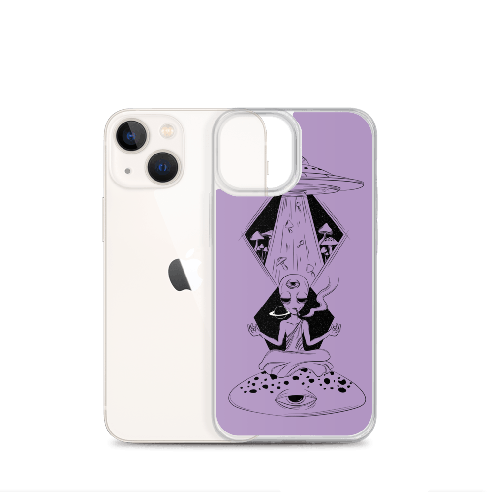 Shroom Beach Alien Meditating iPhone Case protects your iPhone against water, dust and shock.