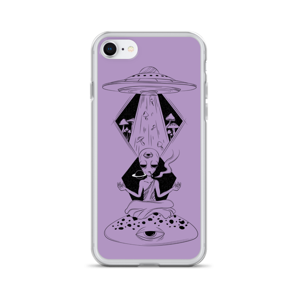 Shroom Beach Alien Meditating iPhone Case protects your iPhone against water, dust and shock.