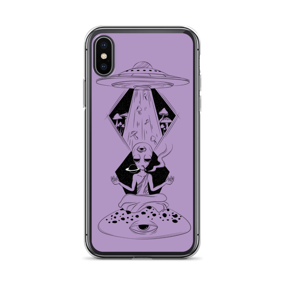 Shroom Beach Alien Meditating iPhone Case protects your iPhone against water, dust and shock.