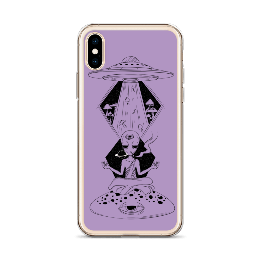 Shroom Beach Alien Meditating iPhone Case protects your iPhone against water, dust and shock.