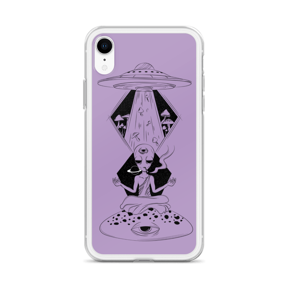 Shroom Beach Alien Meditating iPhone Case protects your iPhone against water, dust and shock.