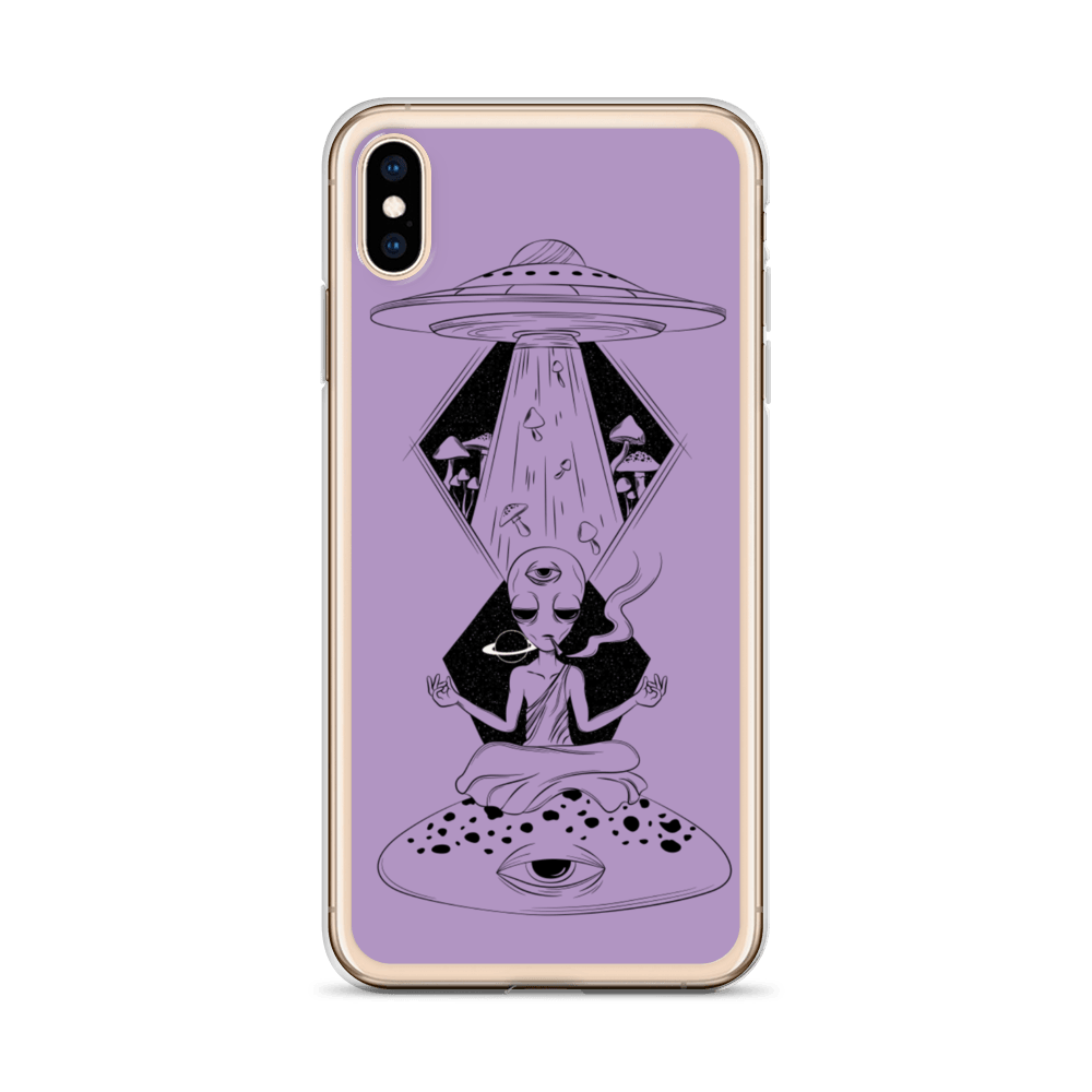 Shroom Beach Alien Meditating iPhone Case protects your iPhone against water, dust and shock.