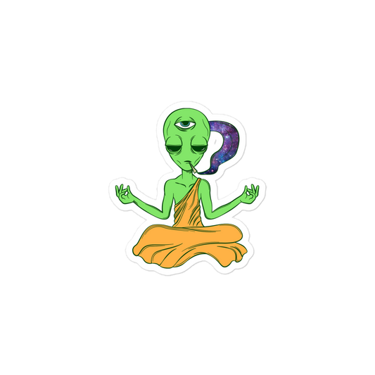 Alien Meditating Sticker