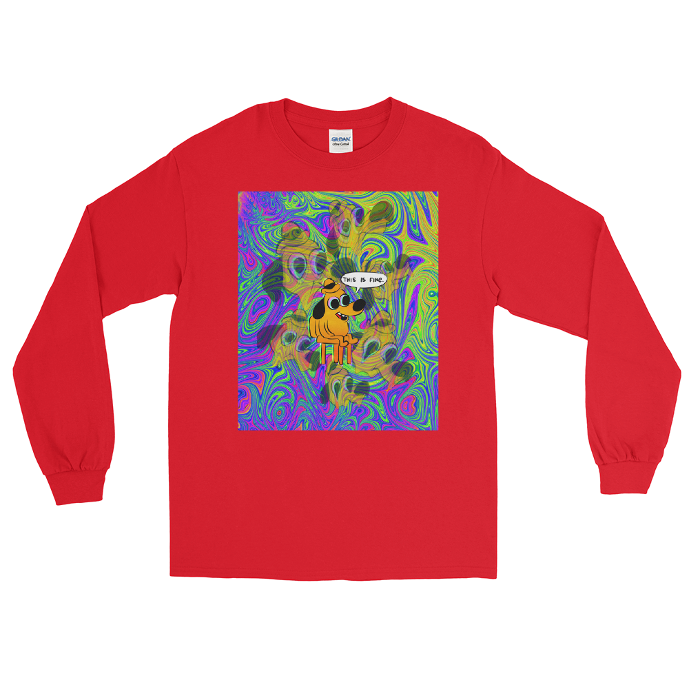 This Is Fine Graphic Long Sleeve Tee