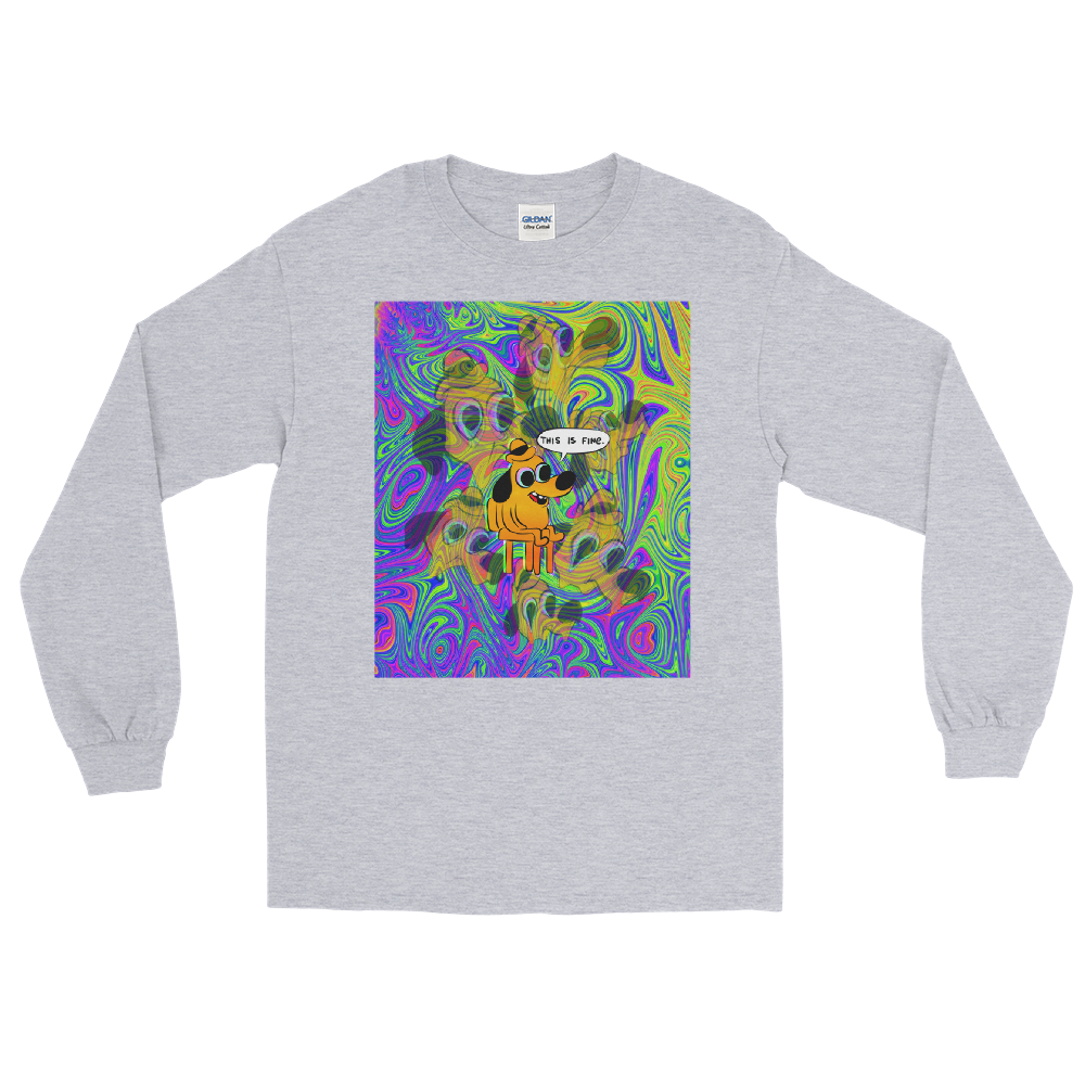 This Is Fine Graphic Long Sleeve Tee