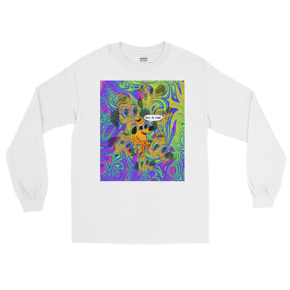 This Is Fine Graphic Long Sleeve Tee