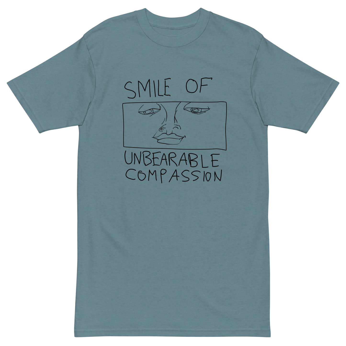 Smile Of Unbearable Compassion Doodle Premium Graphic Tee