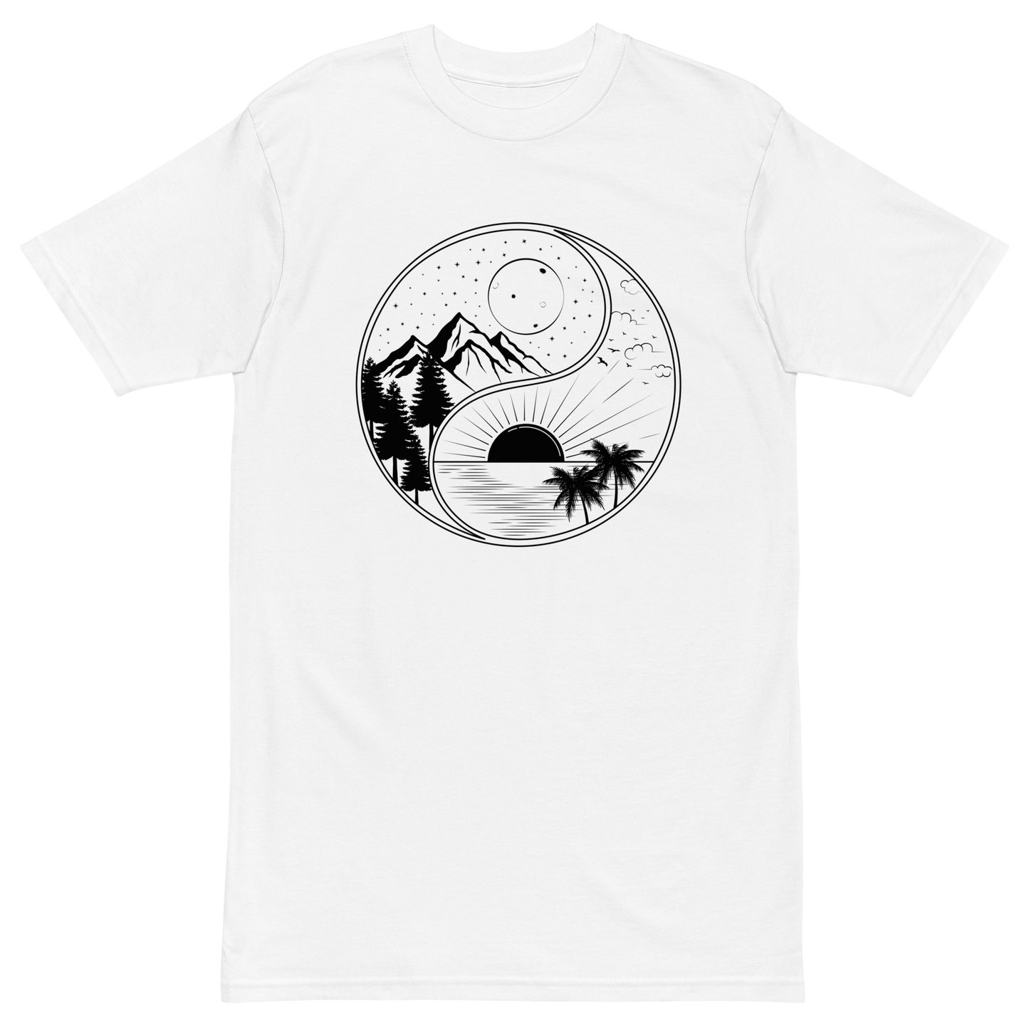 Yin Yang Nature Premium Graphic Tee