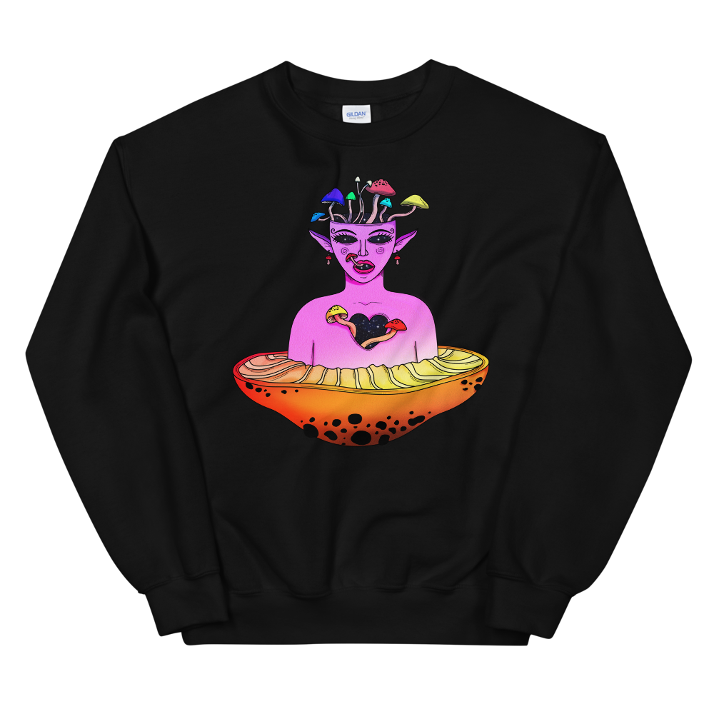Mushroom Elf Graphic Sweatshirt