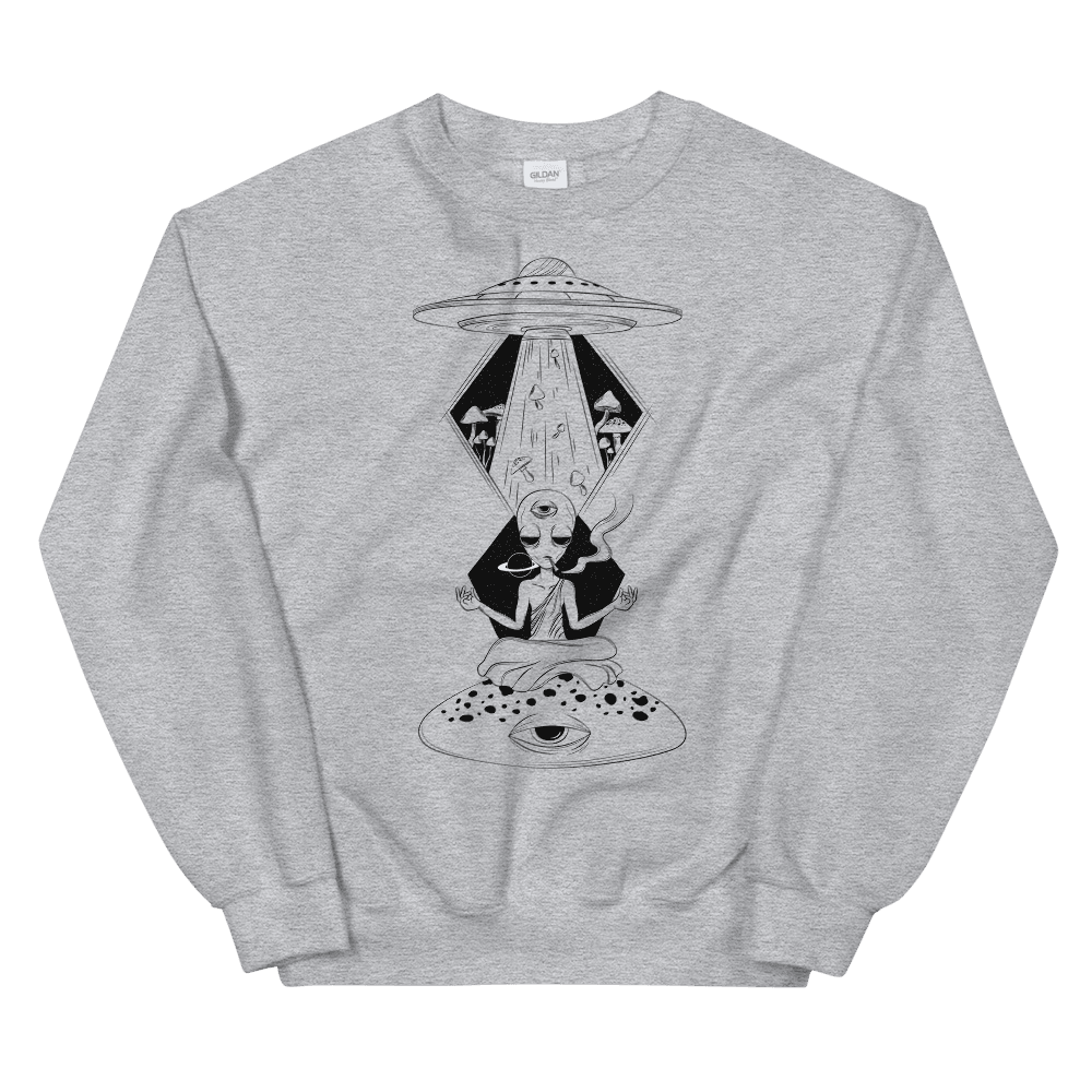 Alien Meditating Unisex Sweatshirt - Shroom Beach