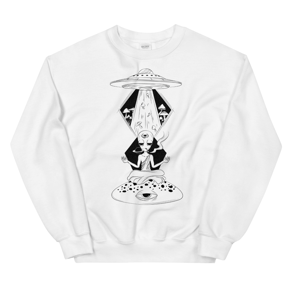 Alien Meditating Unisex Sweatshirt - Shroom Beach