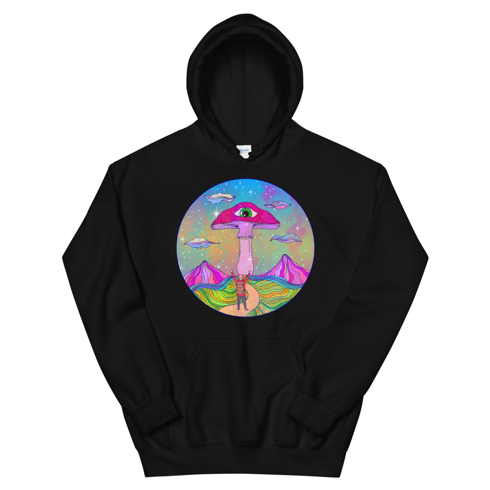 With a large front pouch pocket and drawstrings in a matching color, this Shroom Beach Hoodie is a sure crowd-favorite. It’s soft, stylish, and perfect for cooler evenings.