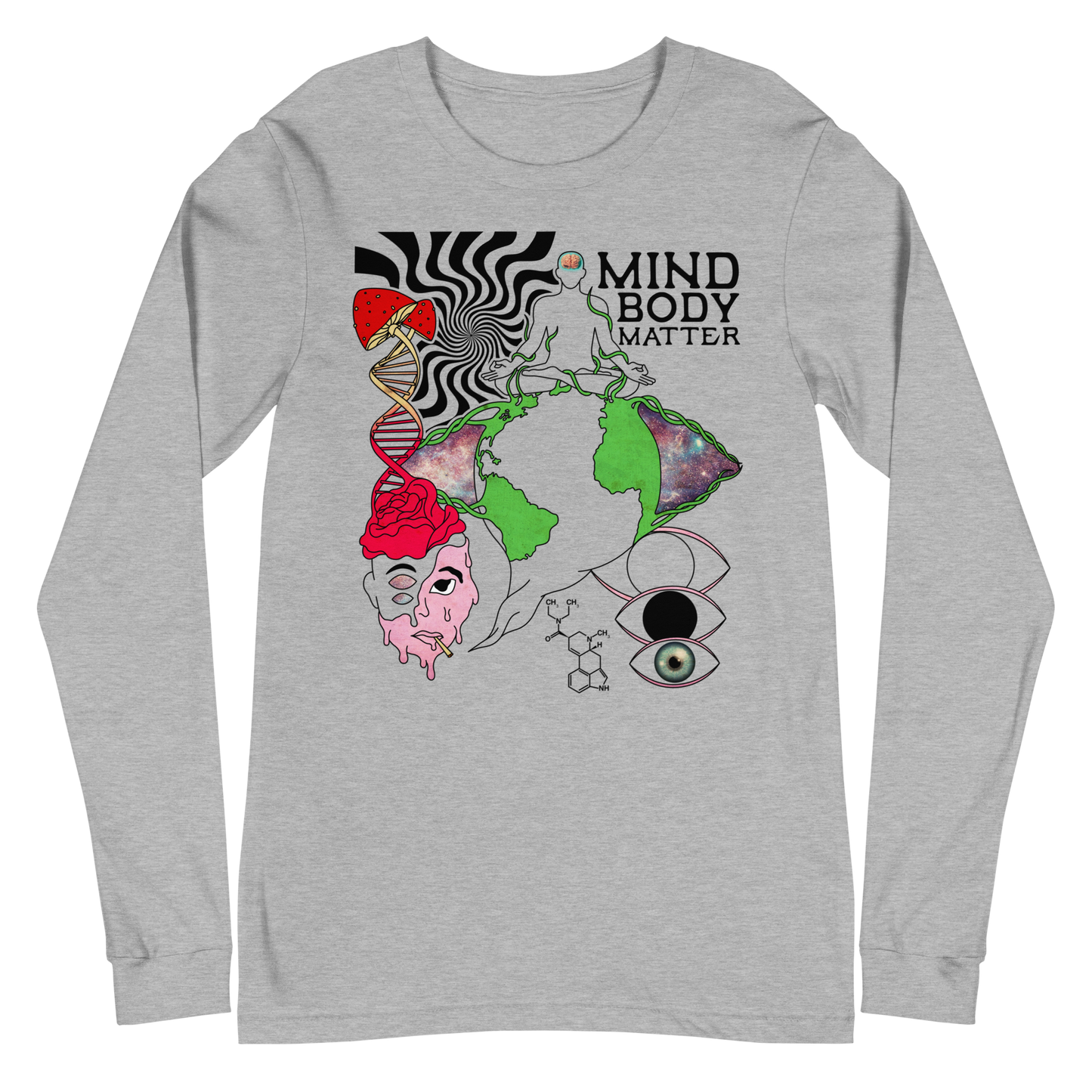 Mind Body Matter Graphic Long Sleeve Tee