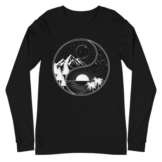 Yin Yang Nature Graphic Long Sleeve Tee