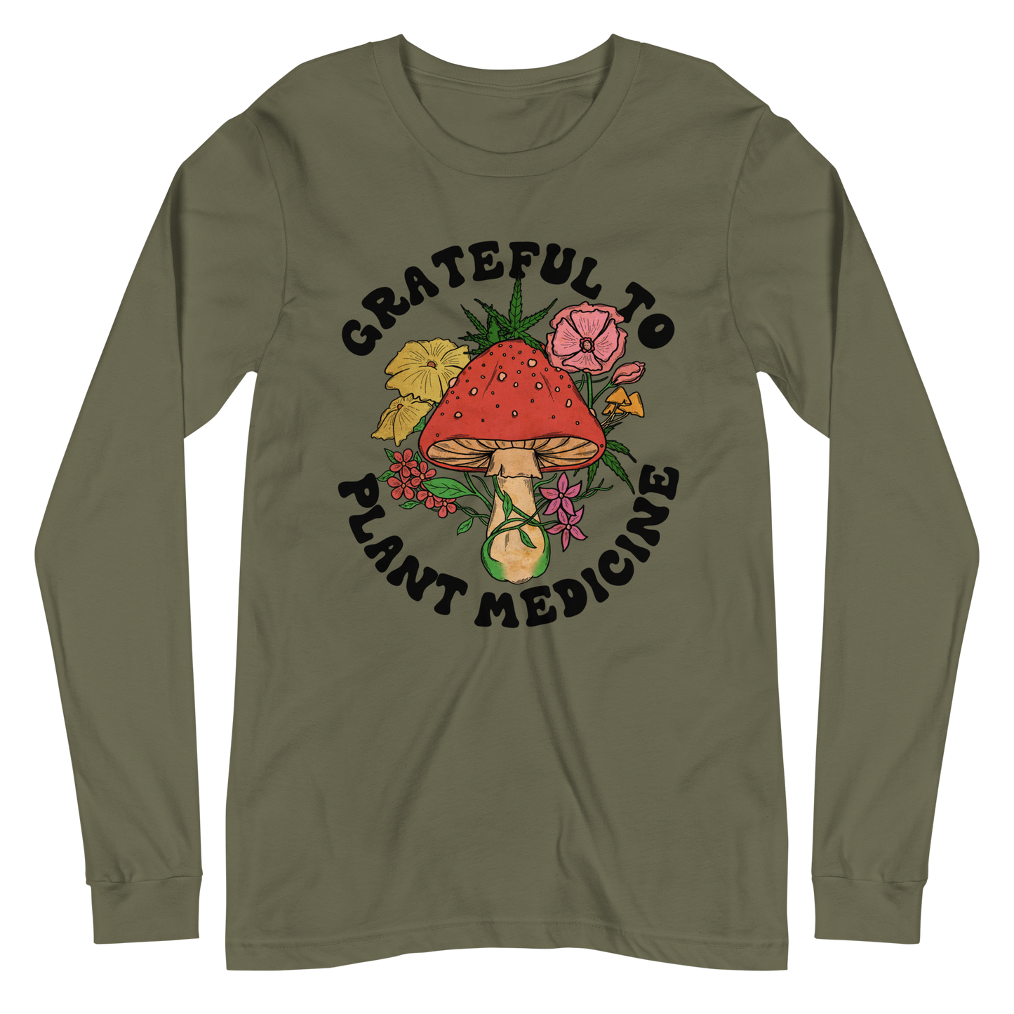 Grateful To Plants Graphic Long Sleeve Tee