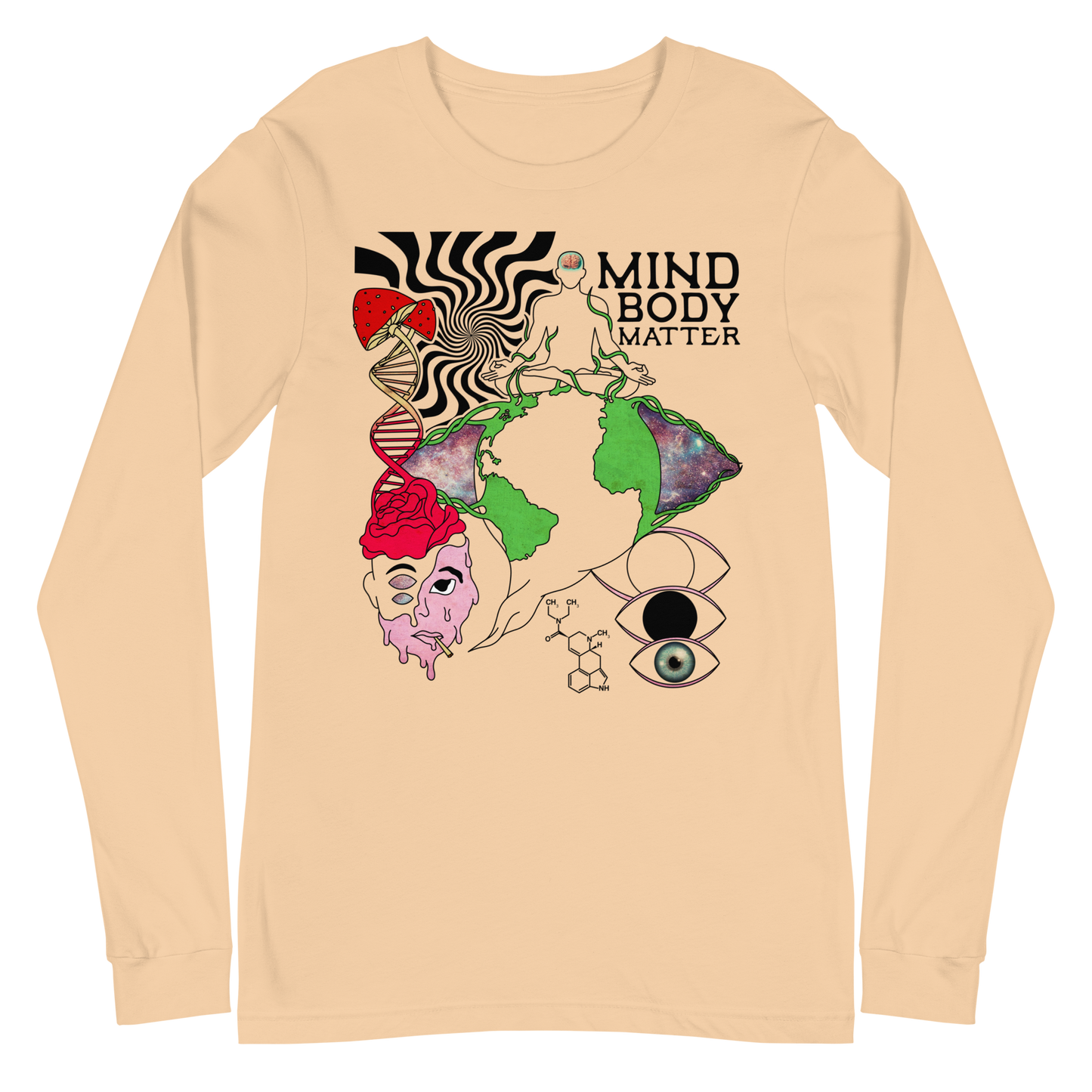 Mind Body Matter Graphic Long Sleeve Tee