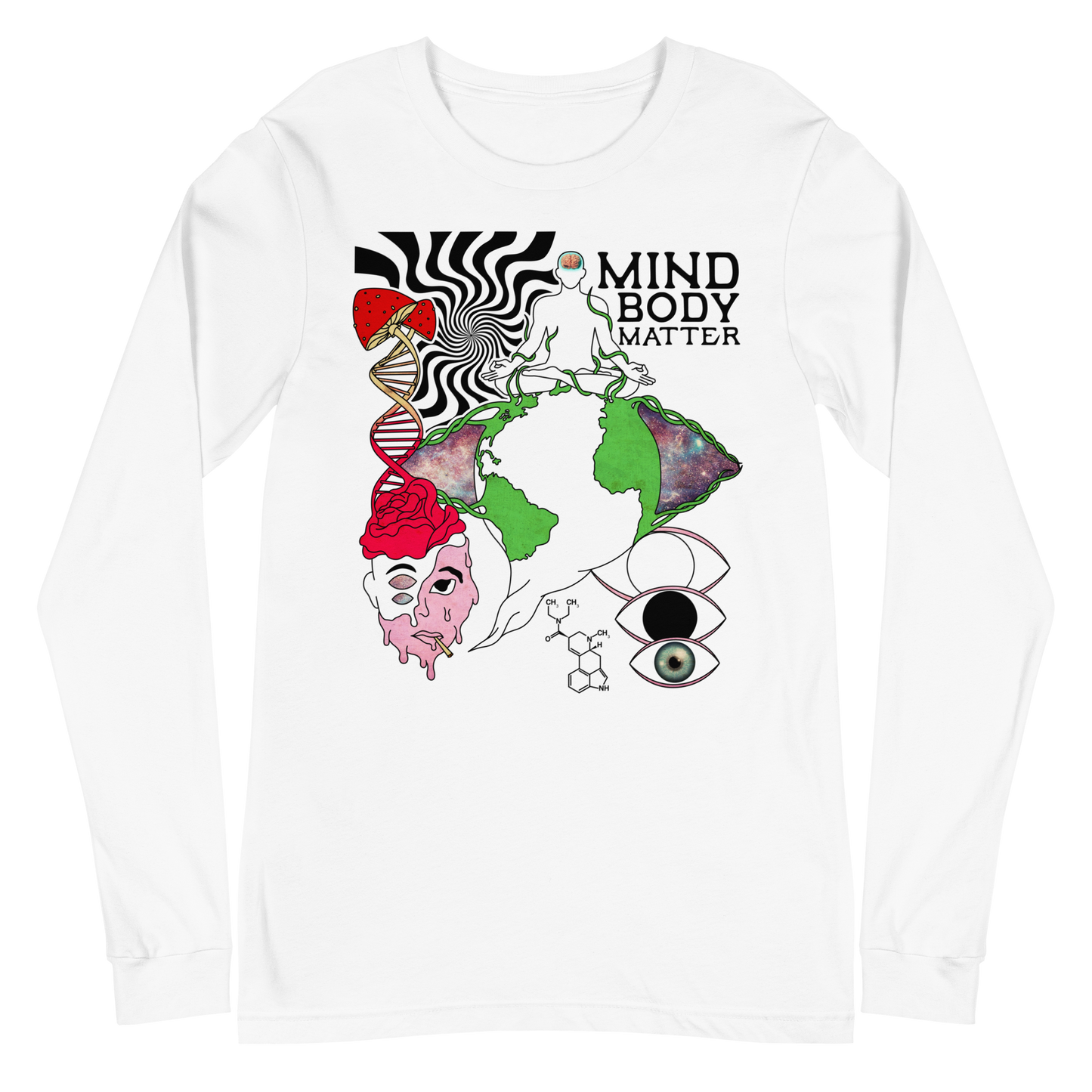 Mind Body Matter Graphic Long Sleeve Tee