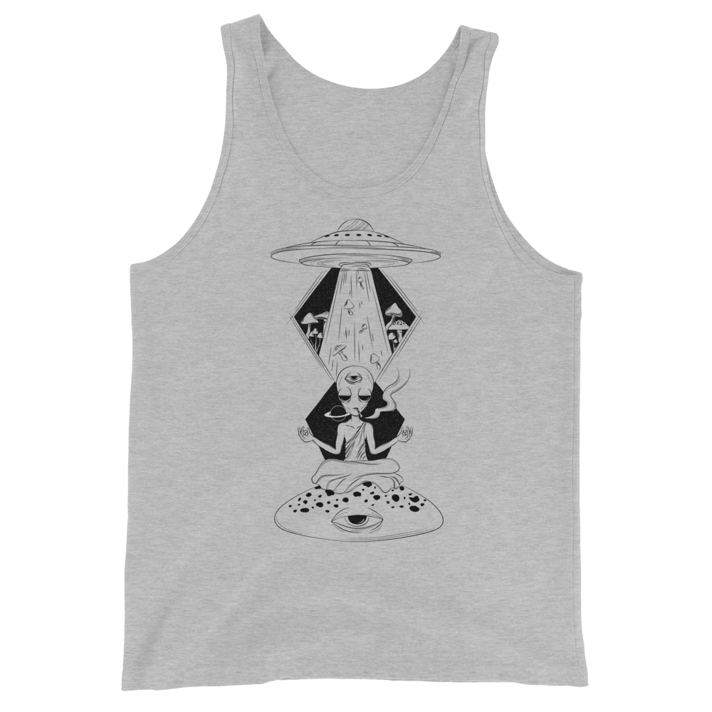 Alien Meditating Unisex Tank Top - Shroom Beach