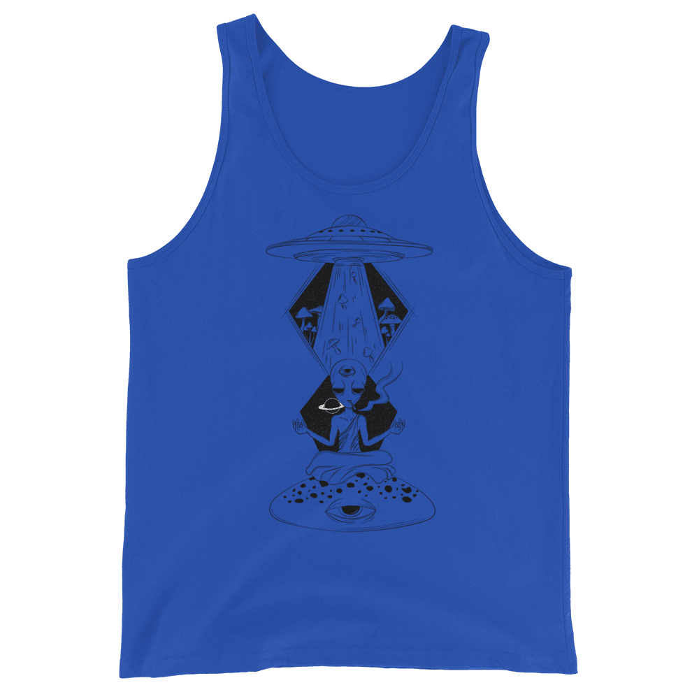 Alien Meditating Unisex Tank Top - Shroom Beach