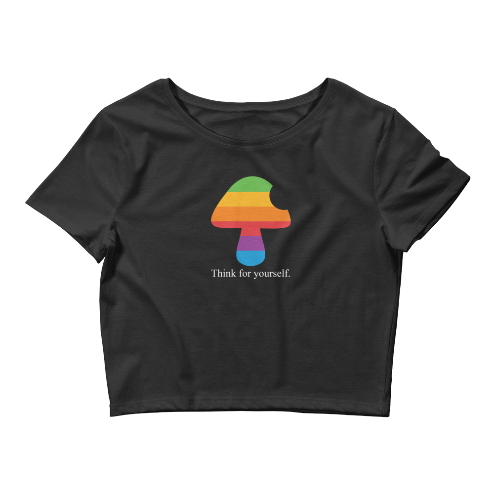 Thanks to its fabric weight and composition, this Shroom Beach crop tee is light, stretchy, and comfortable for everyday wear.