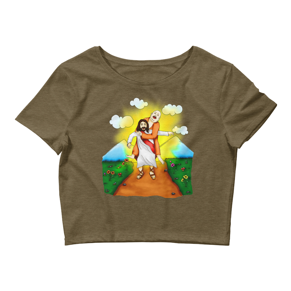 Thanks to its fabric weight and composition, this Shroom Beach crop tee is light, stretchy, and comfortable for everyday wear.