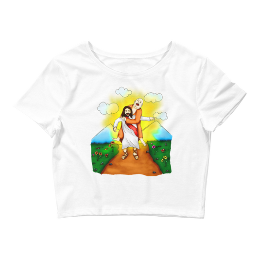 Thanks to its fabric weight and composition, this Shroom Beach crop tee is light, stretchy, and comfortable for everyday wear.