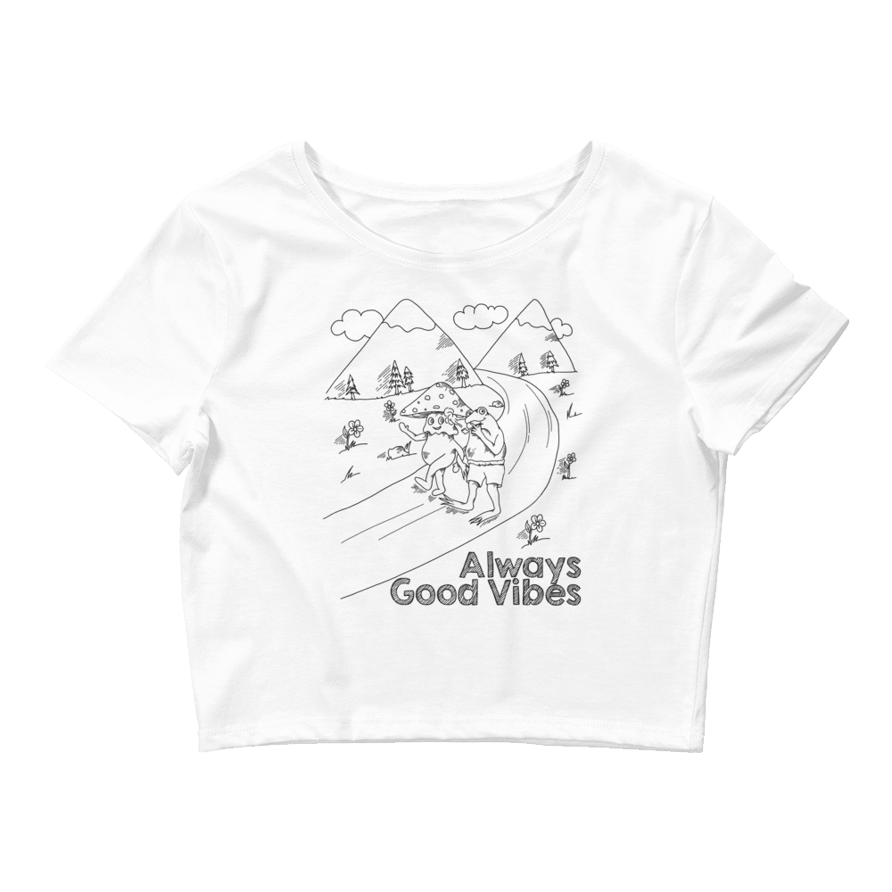 Thanks to its fabric weight and composition, this Shroom Beach crop tee is light, stretchy, and comfortable for everyday wear.