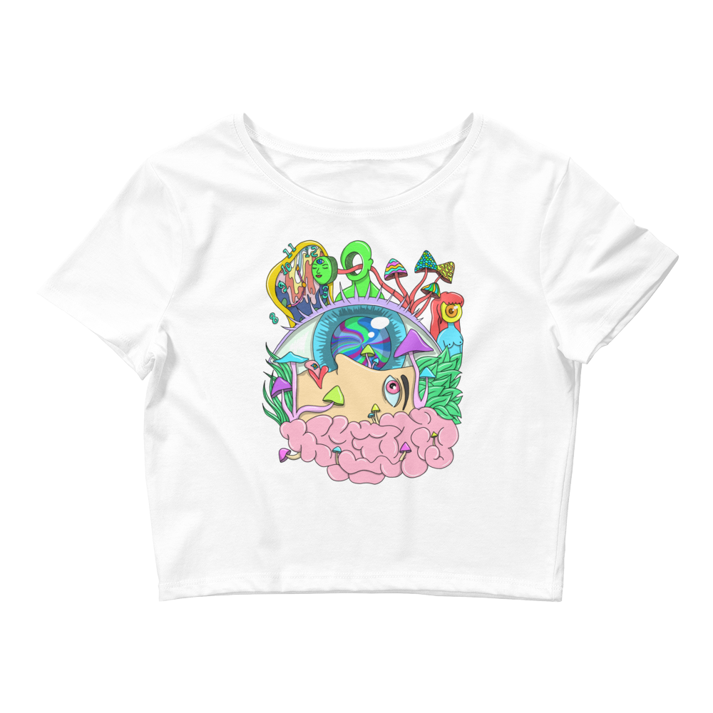 Thanks to its fabric weight and composition, this Shroom Beach crop tee is light, stretchy, and comfortable for everyday wear.