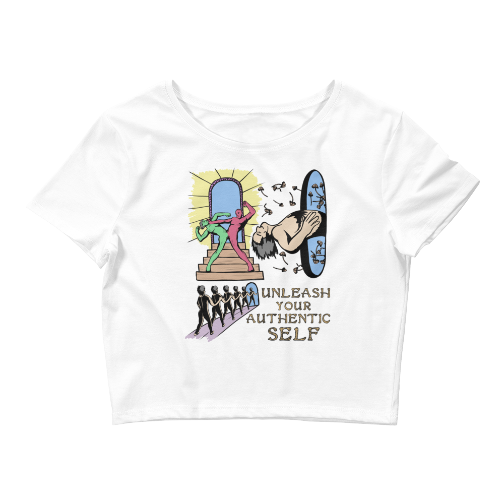 Thanks to its fabric weight and composition, this Shroom Beach crop tee is light, stretchy, and comfortable for everyday wear.