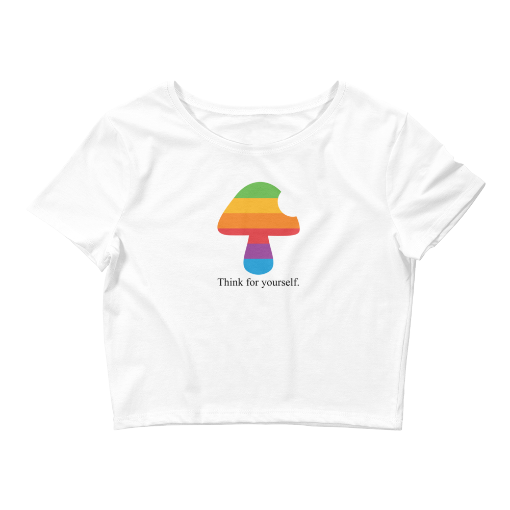 Thanks to its fabric weight and composition, this Shroom Beach crop tee is light, stretchy, and comfortable for everyday wear.