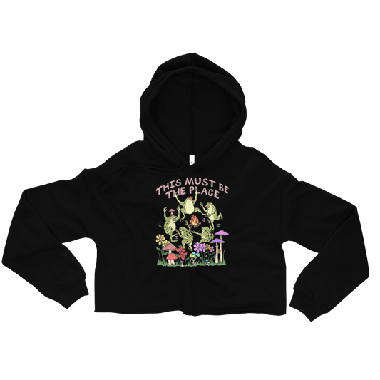 This Must Be The Place Graphic Crop Hoodie