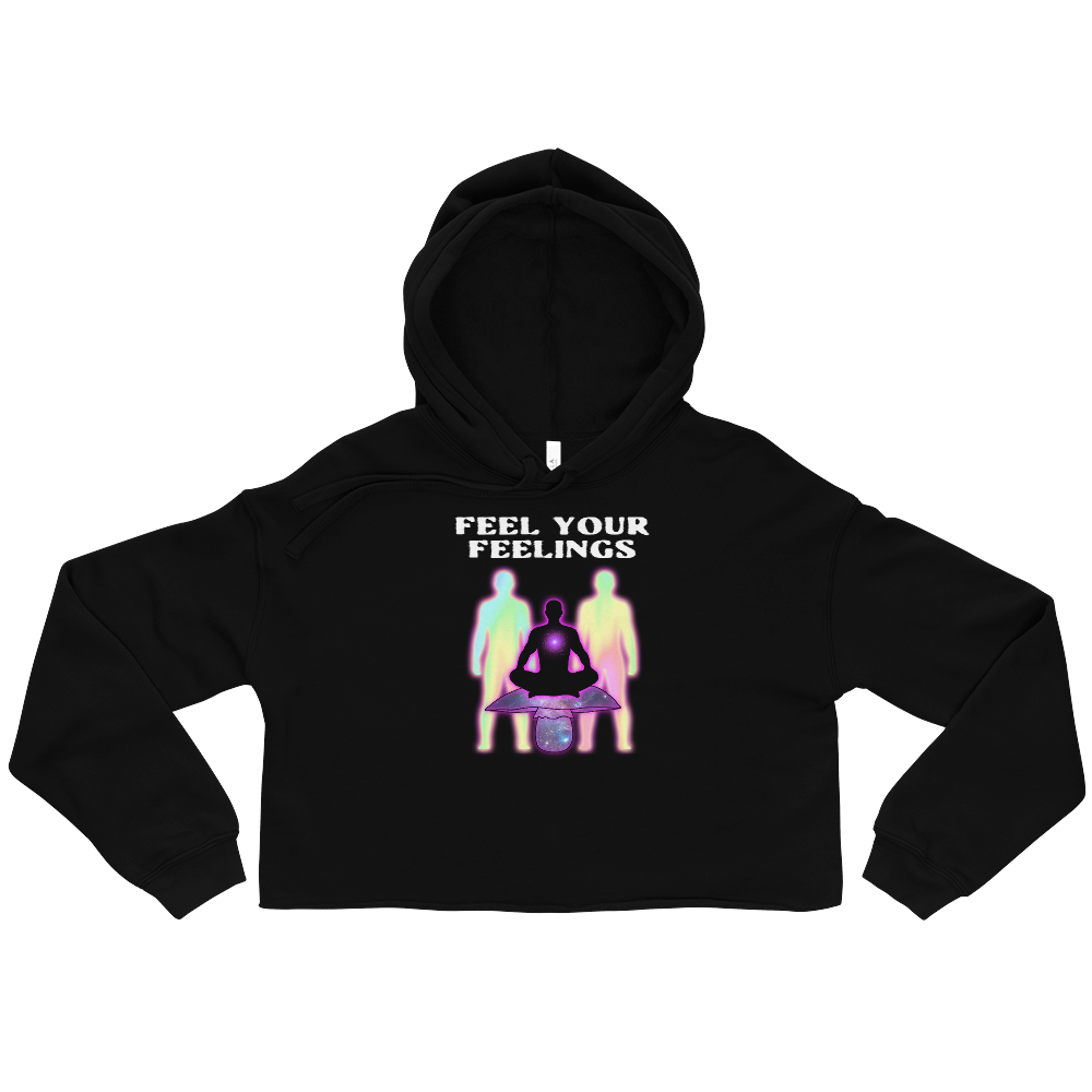 Feel Your Feelings Graphic Crop Hoodie