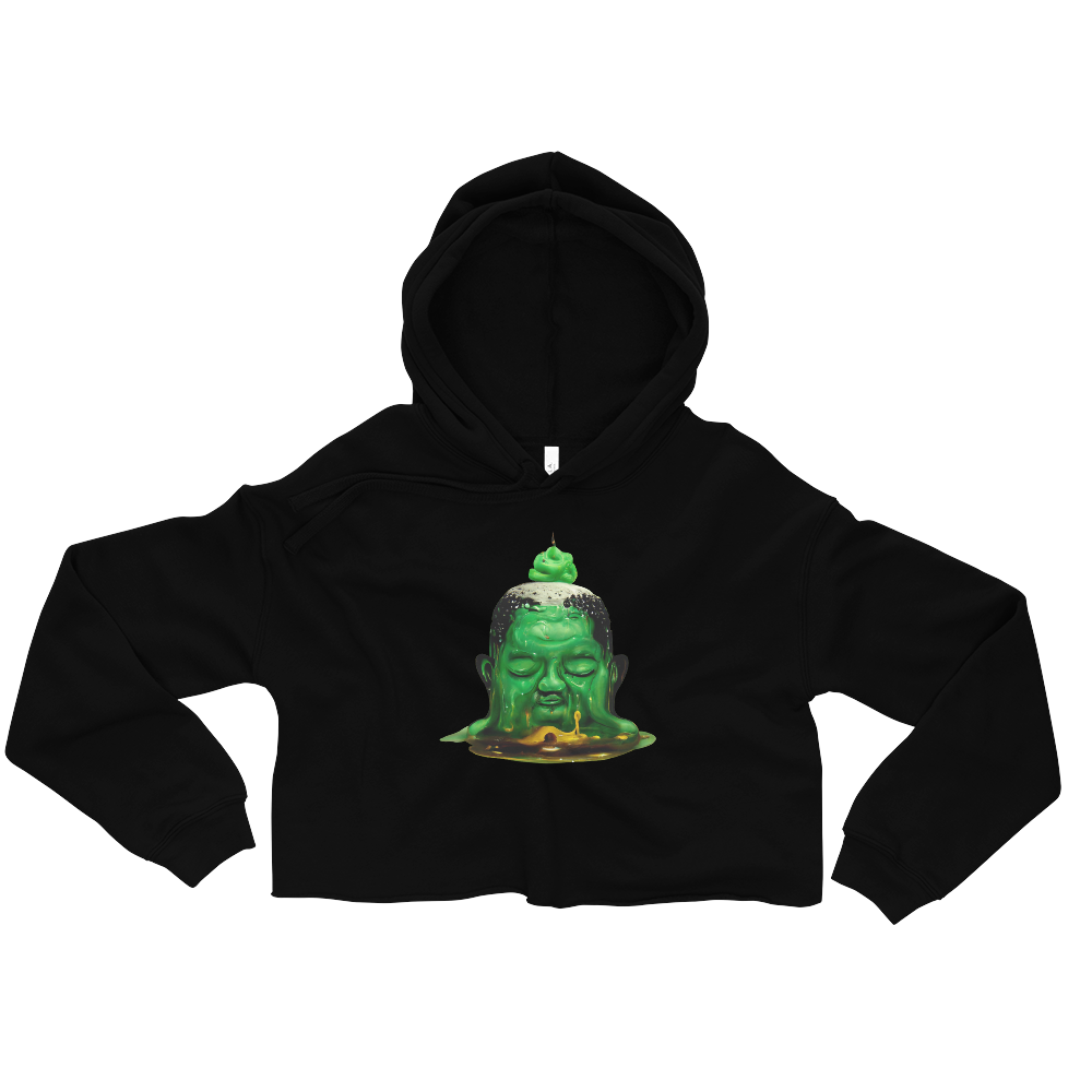 Melting Buddha Graphic Crop Hoodie