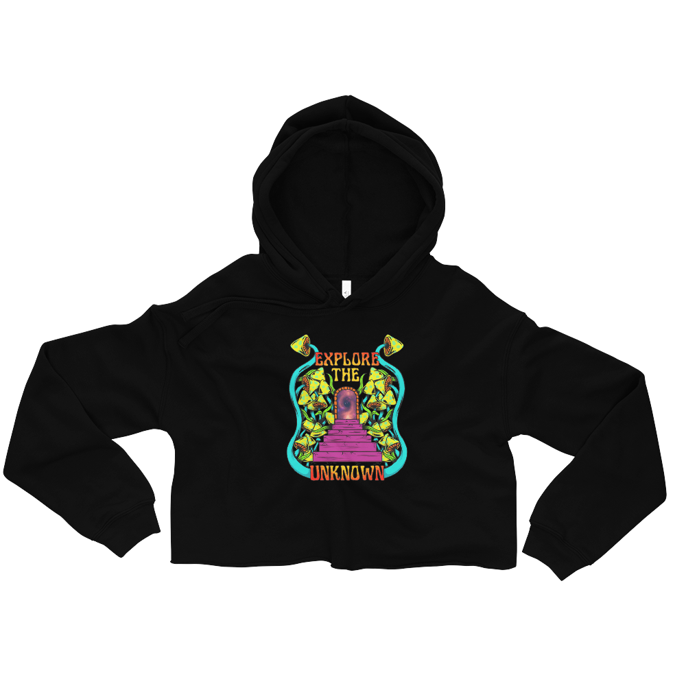 Explore The Unknown Graphic Crop Hoodie