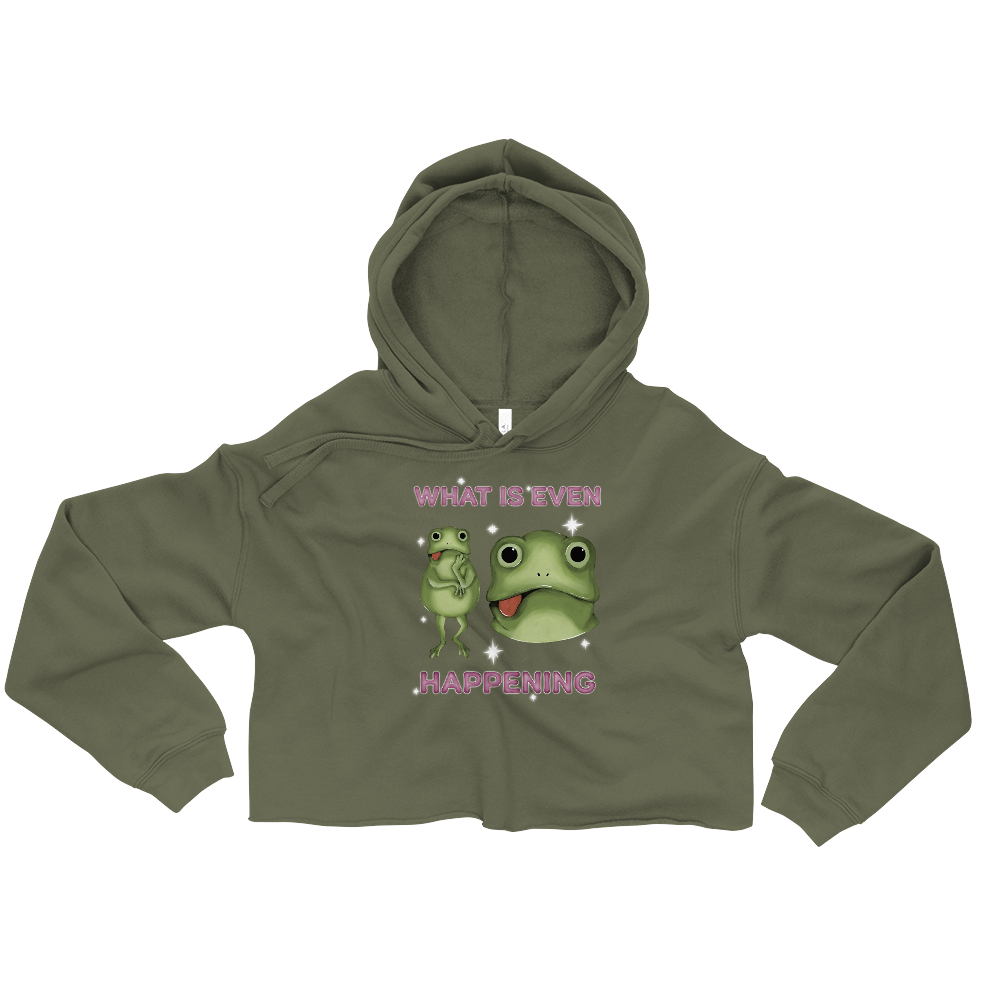 What Is Even Happening Graphic Crop Hoodie