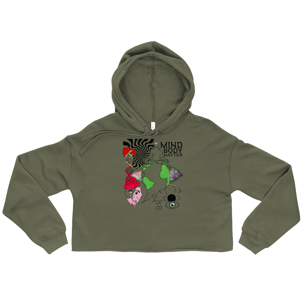 Mind Body Matter Graphic Crop Hoodie