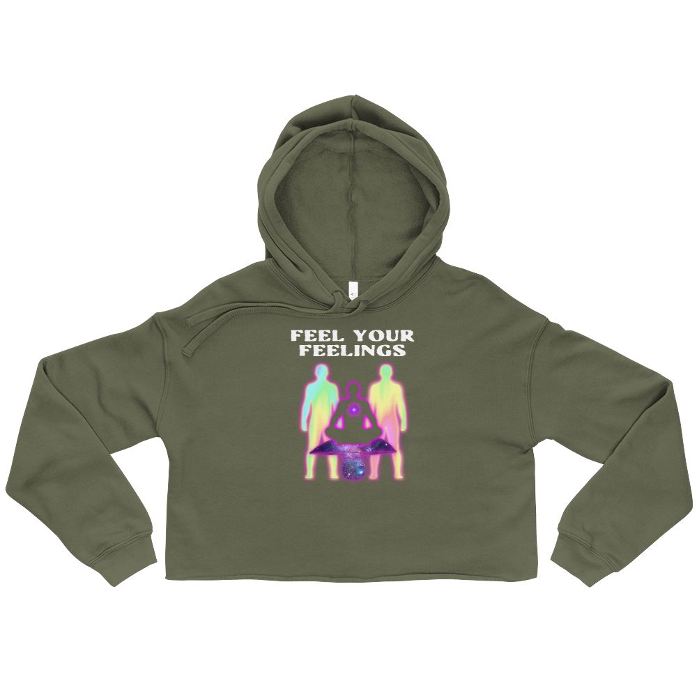 Feel Your Feelings Graphic Crop Hoodie