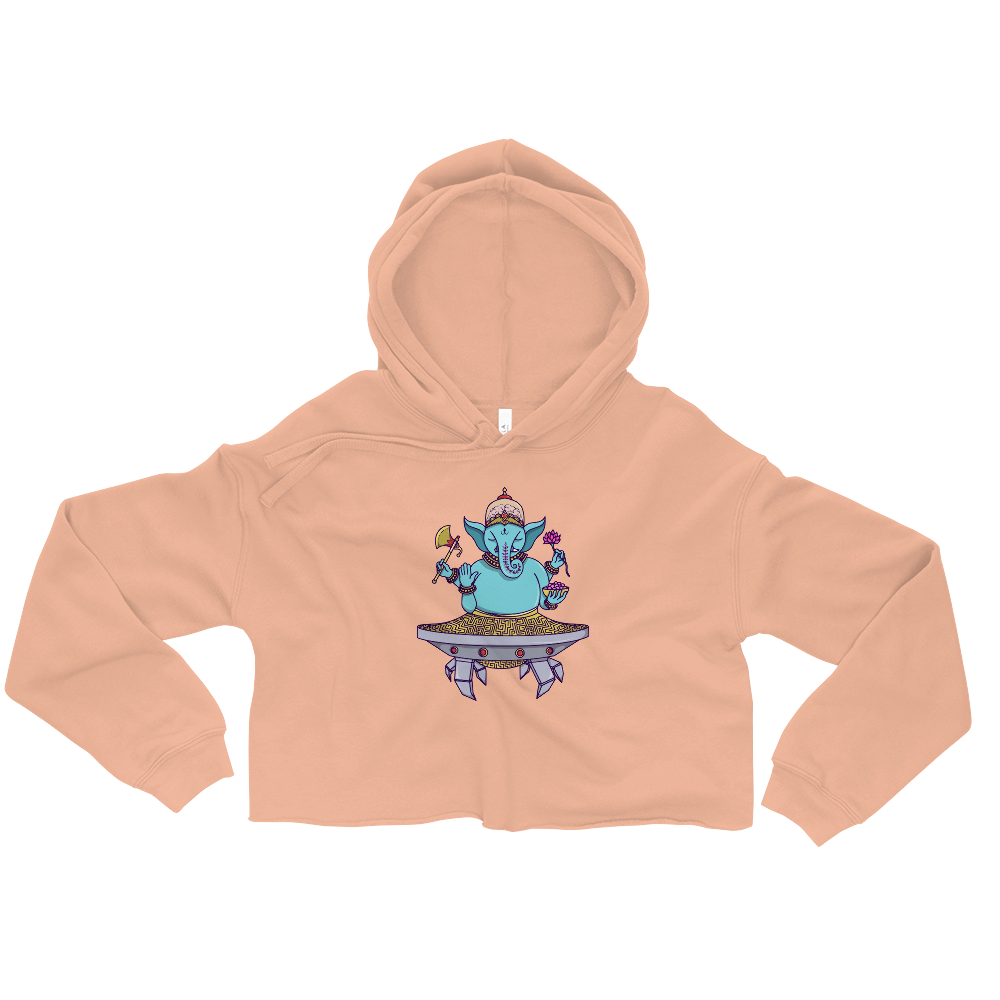 Ganesha Mech Graphic Crop Hoodie