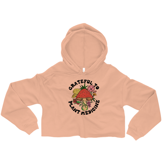 Grateful To Plants Graphic Crop Hoodie