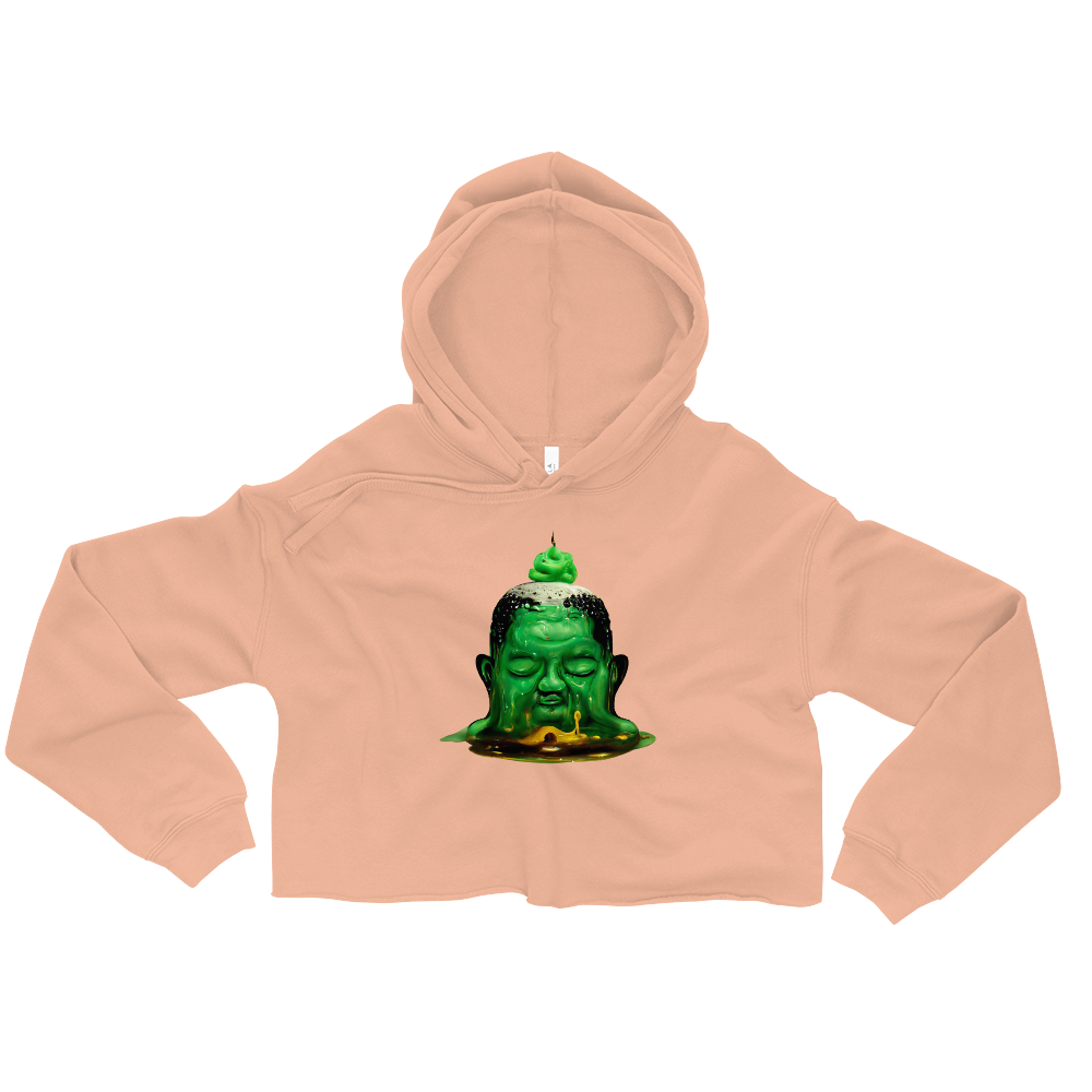 Melting Buddha Graphic Crop Hoodie