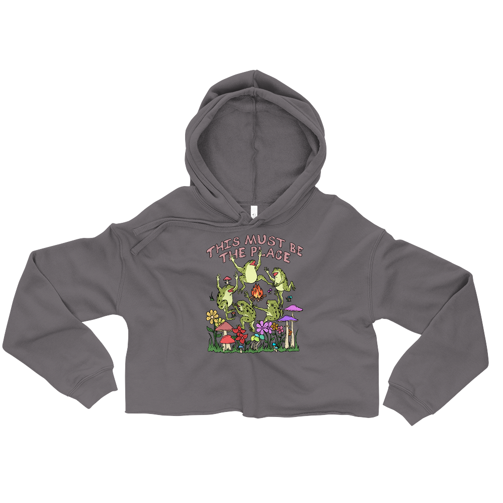 This Must Be The Place Graphic Crop Hoodie