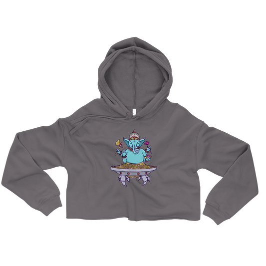 Ganesha Mech Graphic Crop Hoodie