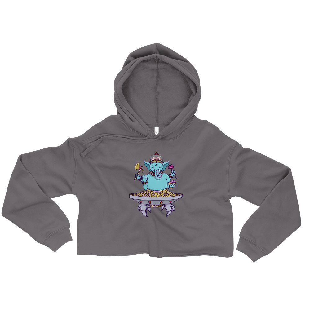 Ganesha Mech Graphic Crop Hoodie