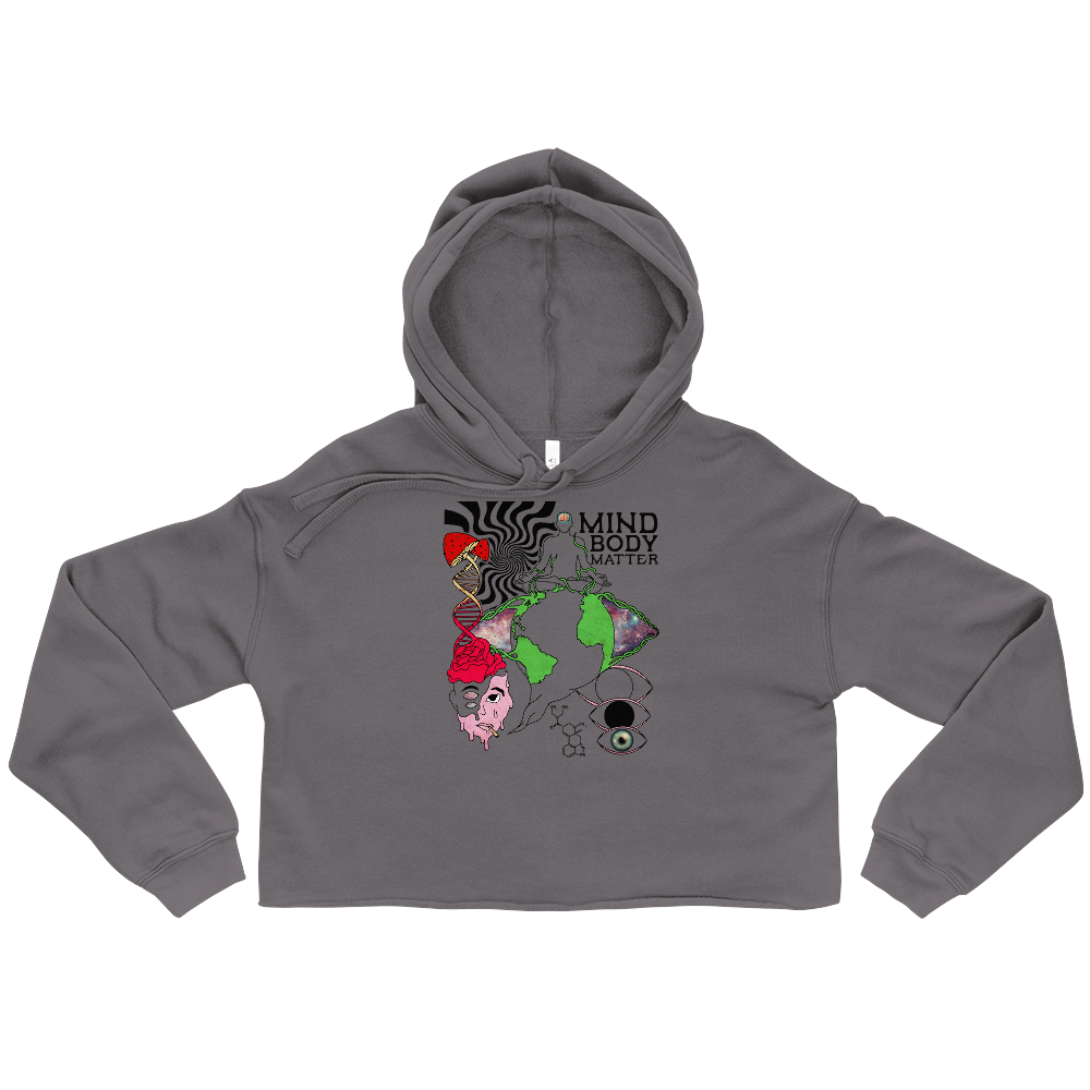 Mind Body Matter Graphic Crop Hoodie